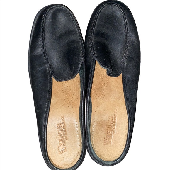 Weejuns Black Leather Mules Size 10 M - Picture 1 of 6